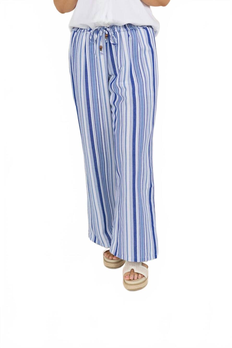 NEW THML coastal breeze wide leg pants in light blue striped